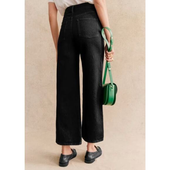 NWT! Sezane Le Crop Denim BLACK/NOIR SIZE-6 - Picture 3 of 11